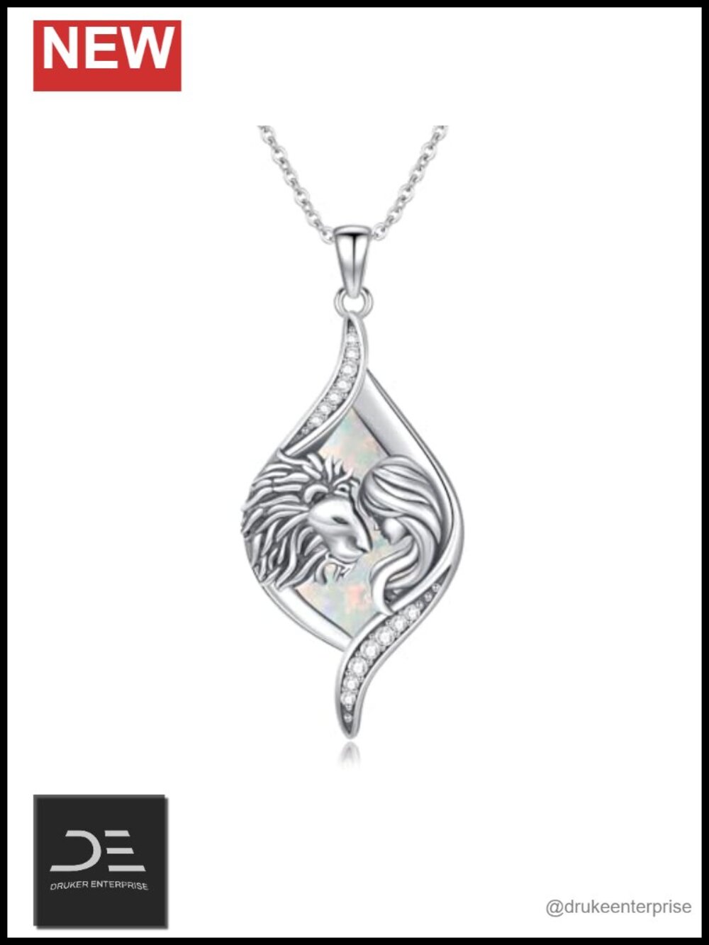 925 Sterling Silver Lion Pendant Necklace for Women Hypoallergenic Jewelry Gift